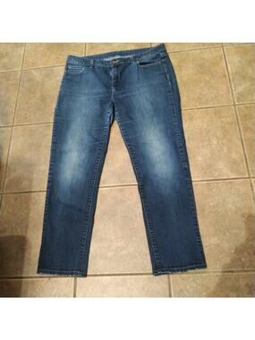 Michael Kors Jeans Women's Size 10 Blue Dark Wash Straight Leg Stretch Denim